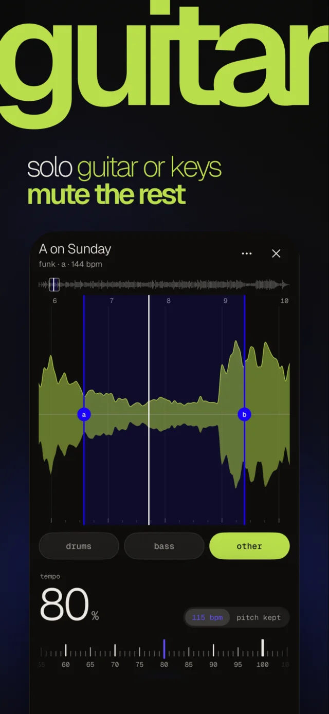 Solo guitar or keys, mute the rest